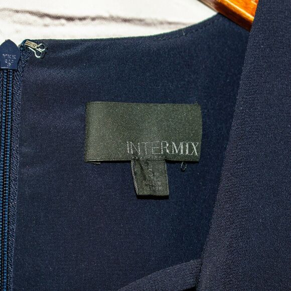 INTERMIX Women's Bell Sleeve Vneck Bouse Blue Size Small - Picture 2 of 8